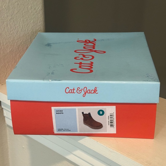 Cat & Jack Chelsea Boots Toddler Boys Sz 9 Lucas Brown Elastic Stretch - Picture 6 of 6